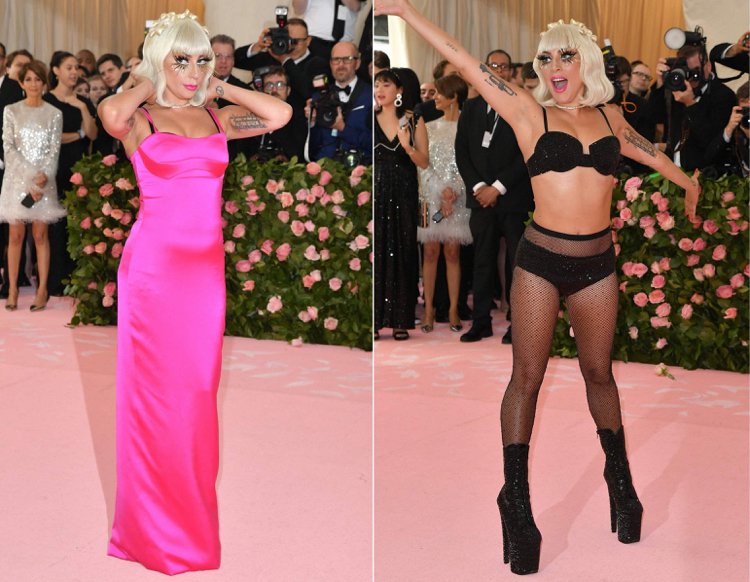Lady Gaga strippt auf dem rosa Teppich der Met Gala 2019