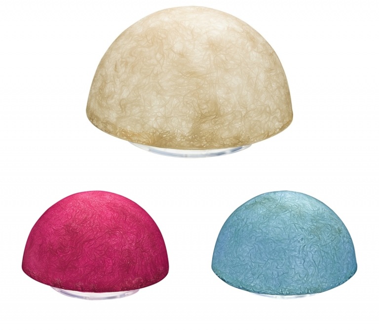 Lampen ohne Kabel in Form von Halbkugeln - Button T in Beige, Pink und Blau