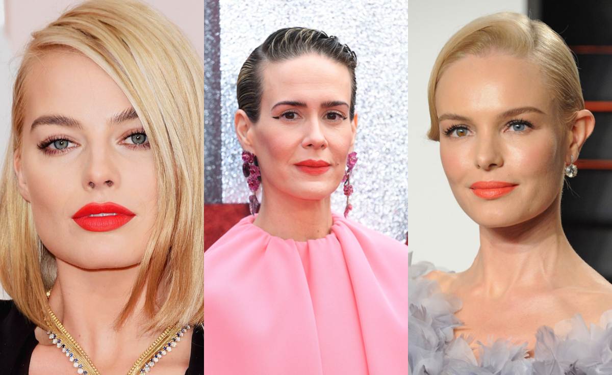 Lippenstift in Knallfarbe Orange Trends 2019 Stars Kate Bosworth Margot Robbie