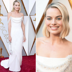 Margot Robbie Oscars 2018 weißes Chanel Kleid