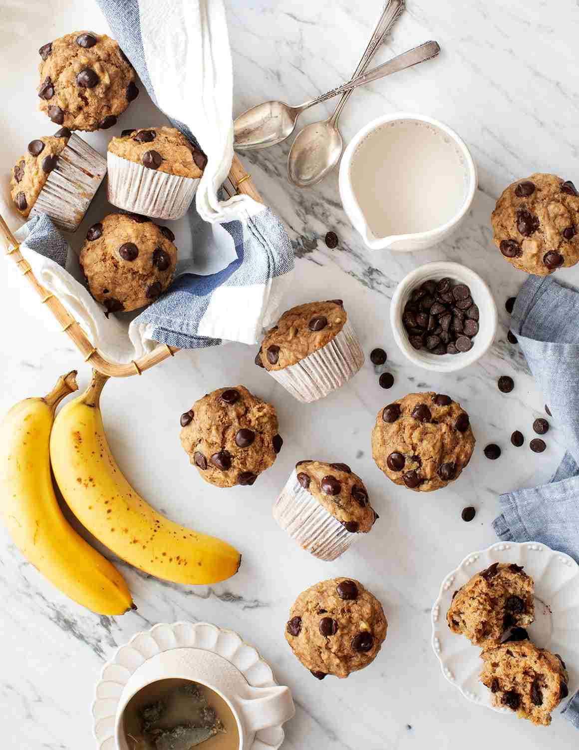 Vegane Frühstücksrezepte Schoko Bananen Muffin vegan gesund Milch Alternativen