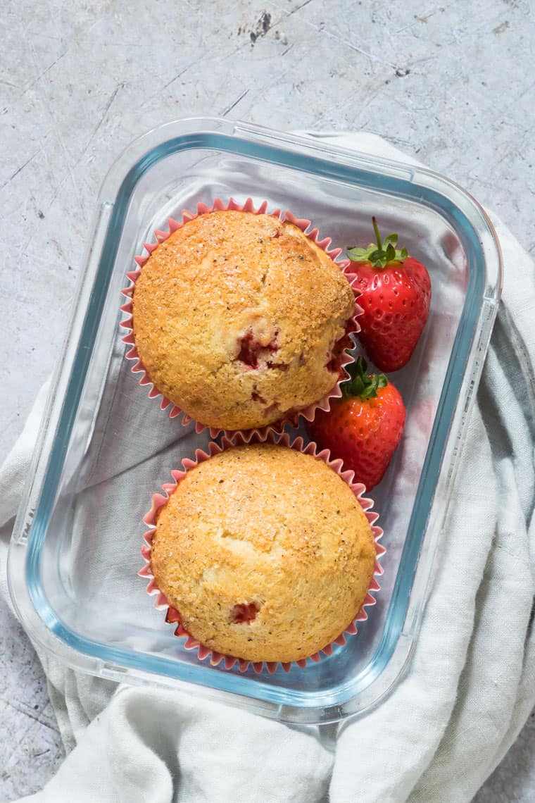 Vegane Frühstücksrezepte vegane Erdbeere Vanille Muffins gesund Sommer