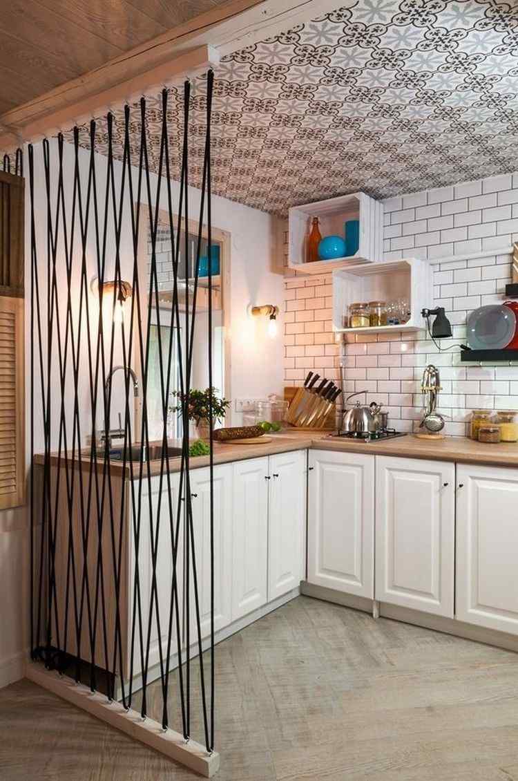 kleine Küche skandinavisch einrichten Landhaus Stil einrichten Holzdesign Wohnung