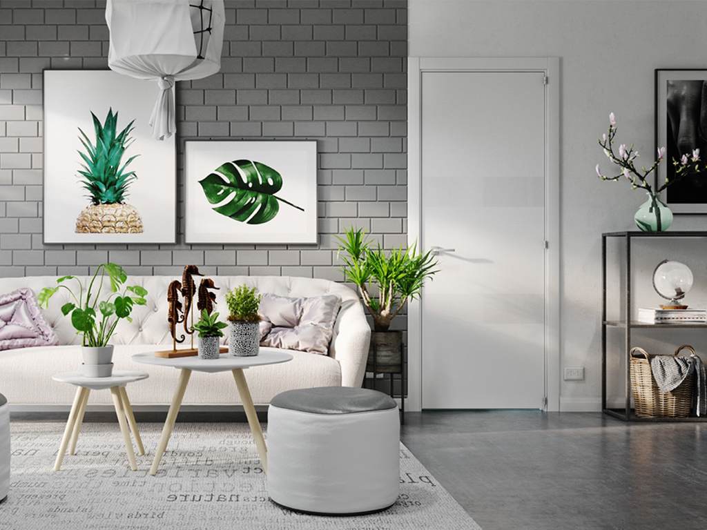 modernes Wohnzimmer Wandbilder Naturmotive Monsterablatt Ananas