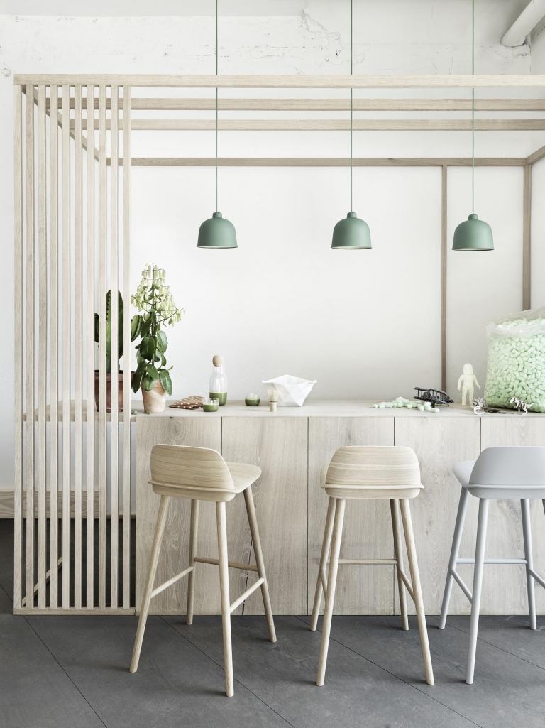 skandinavische Küche Dekoideen Lampen Holzmöbel Wohnung rustikal einrichten