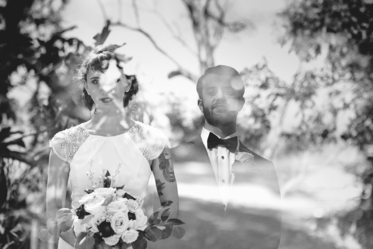 Anregung für originelle Hochzeitsfotos mit Doppelbelichtung ohne Farbe