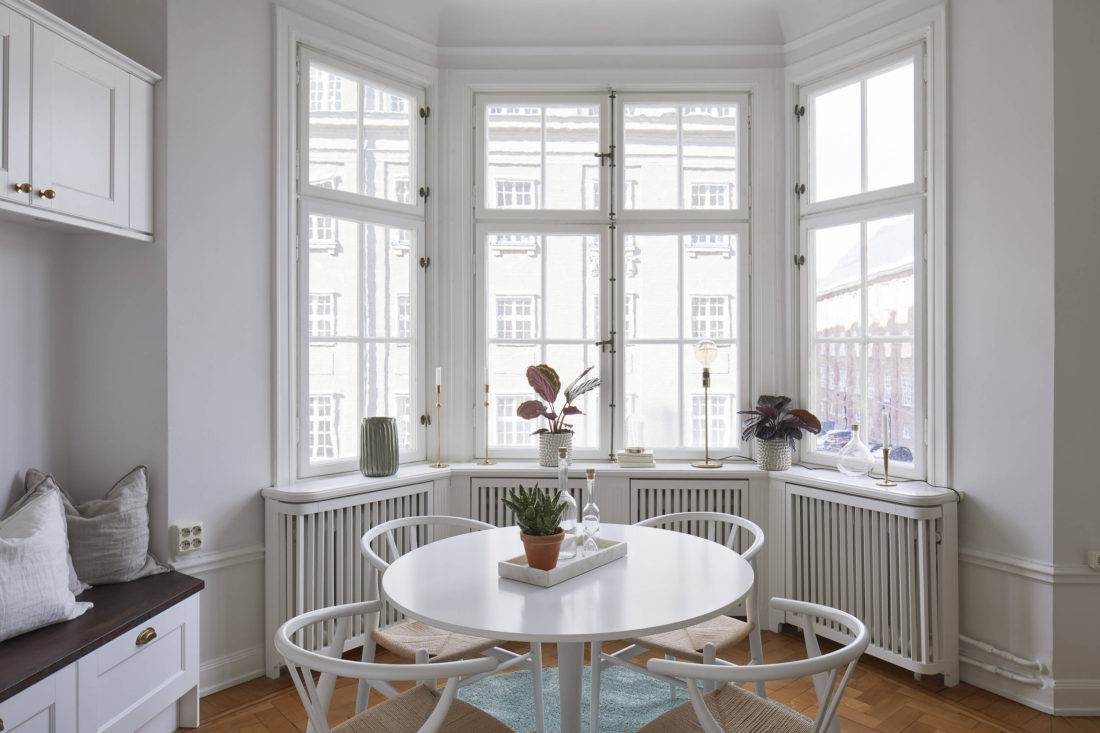 Erker gestalten Wohnzimmer skandinavisch Einrichten Wohntrends Design