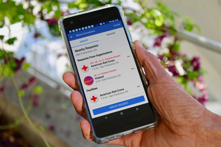 Facebook launcht neues Blutspendetool in den USA