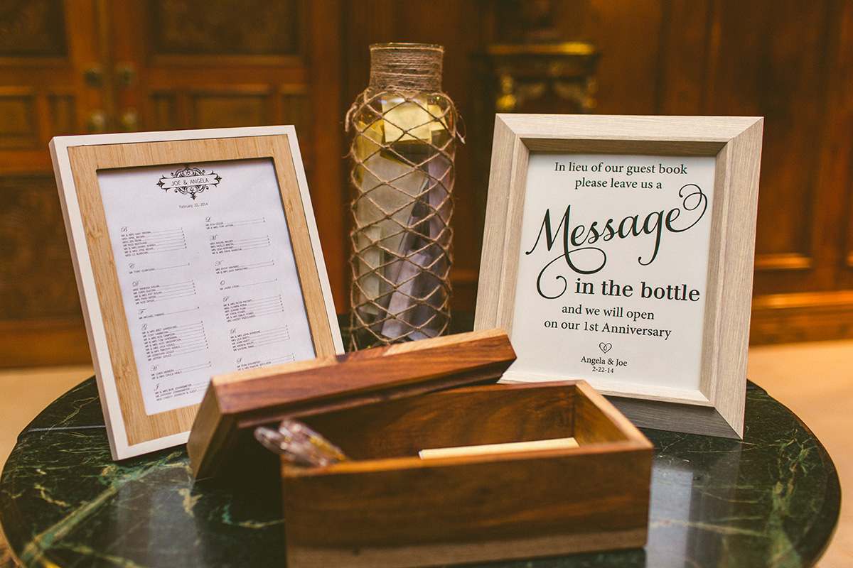 Gästebuch Hochzeit Alternative Flaschenpost Ideen selber basteln Holzbox