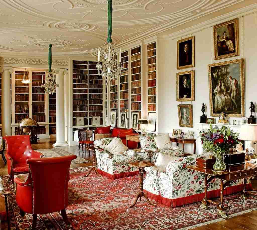   Prinzessin Diana Elternhaus Althorp House Interior design Library Book collection 