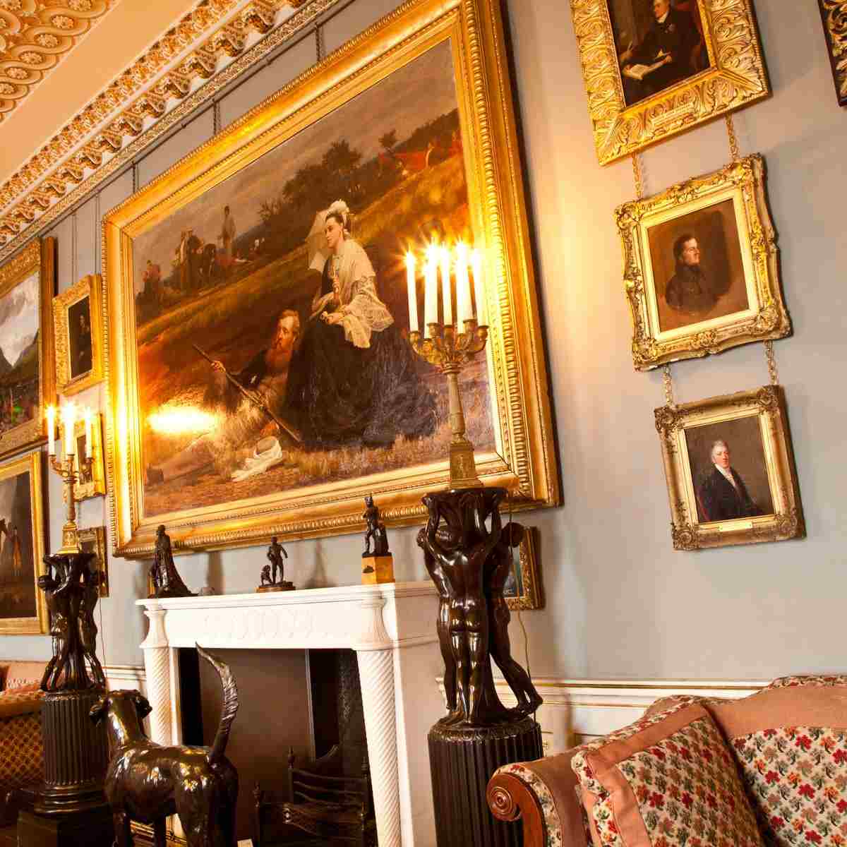   Princess Diana Elternhaus Althorp House view Interior design Fireplace Pictures 