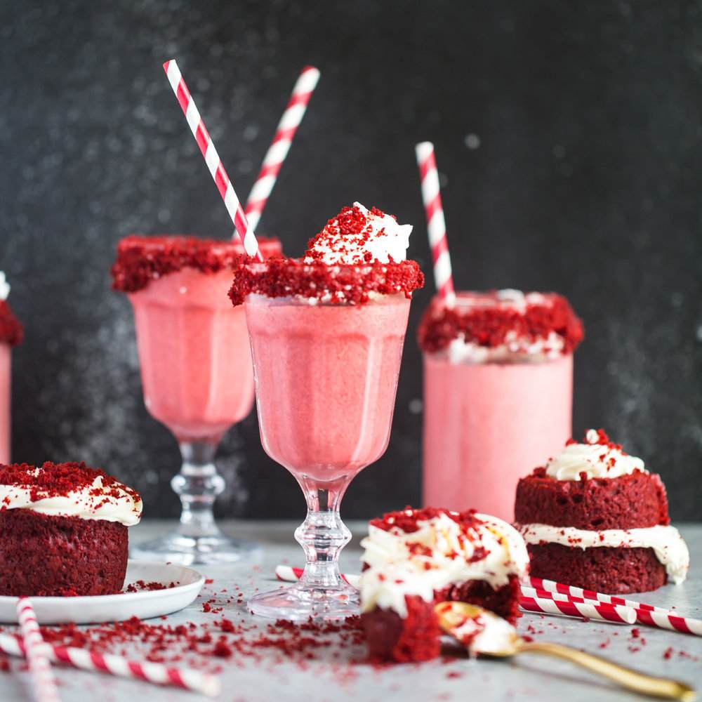 Red Velvet Latte Rezept Eiskaffee Sommer Nachtisch Red Velvet Kuchen