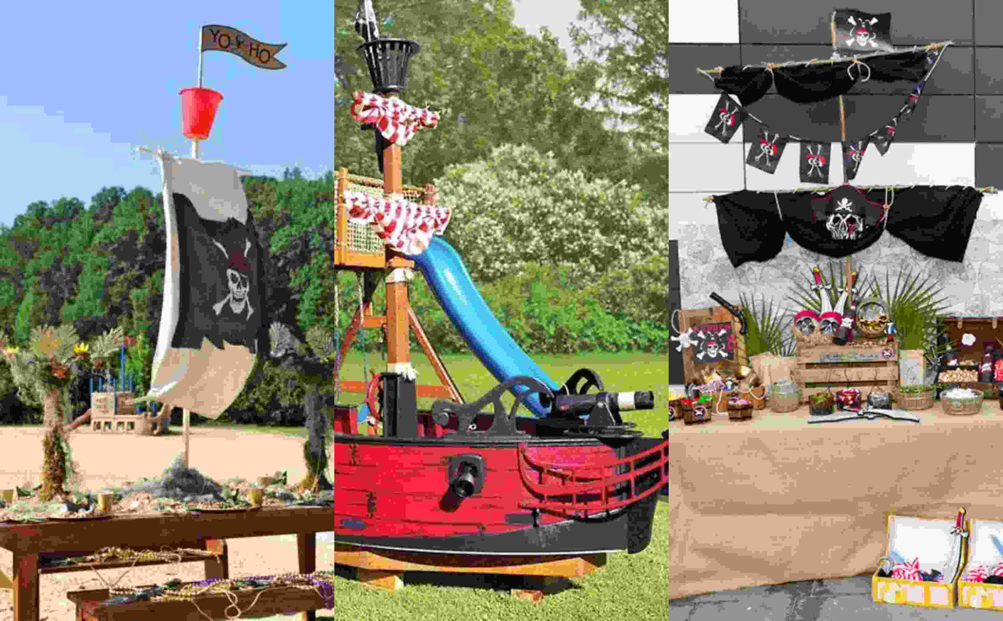 Sandkasten Piratenschiff selber bauen Gartendeko Ideen Spielplatz Kinder