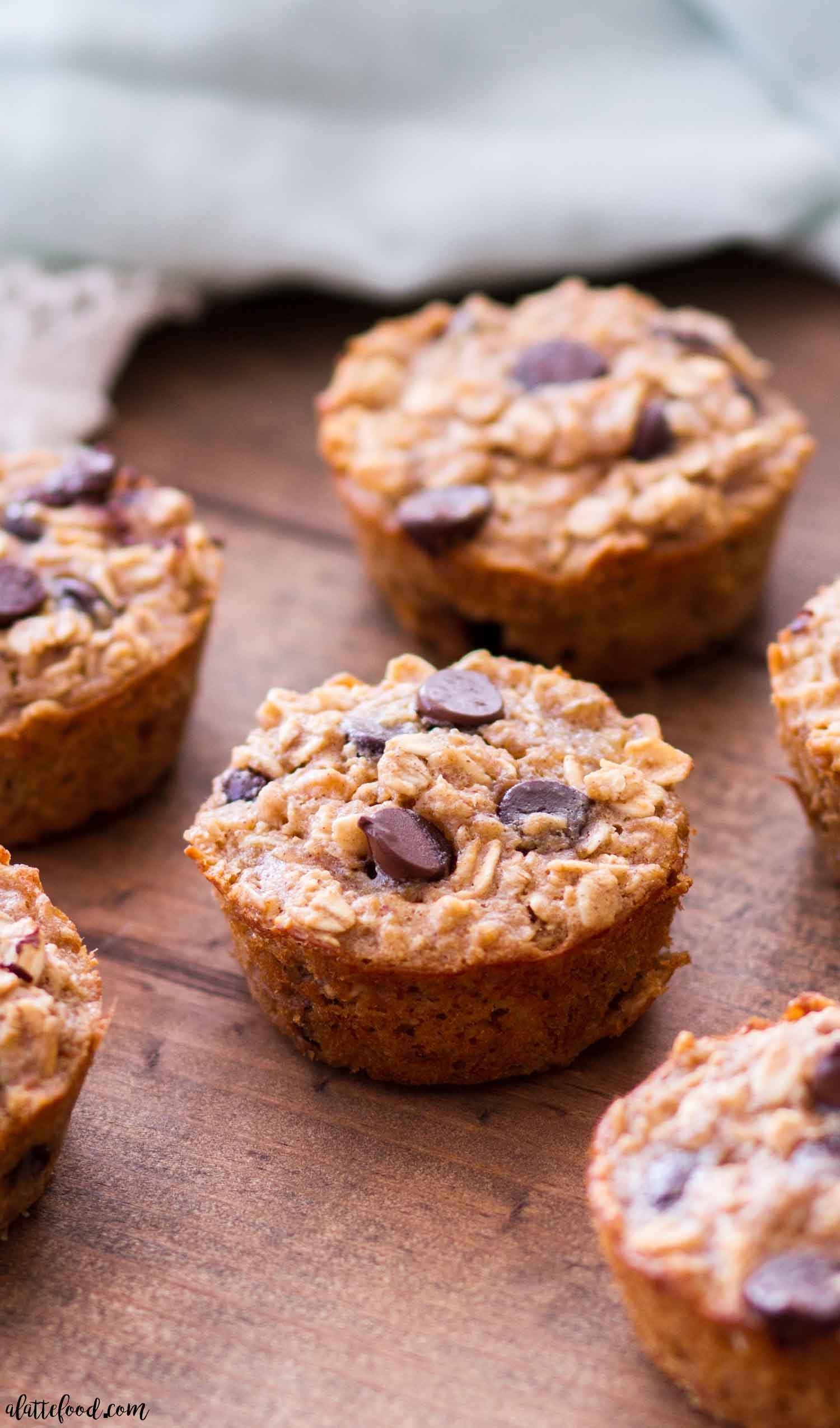 Schoko Baked Oatmeal Muffins Haferflocken Frühstück gesund kalorienarm