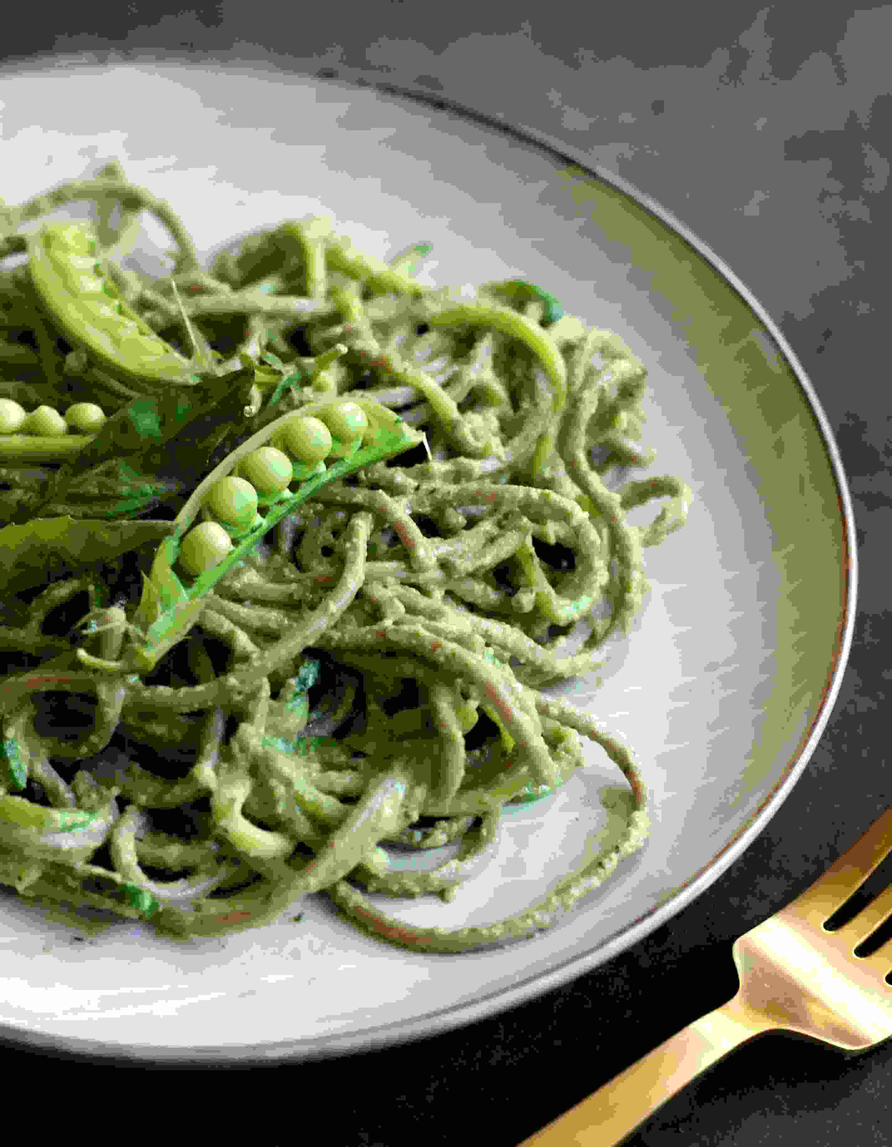Soba Nudeln Rezept Pesto selbst machen Erbsen japanische Küche glutenfreies Pasta