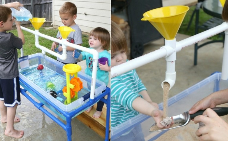 Wasserspiel oder Sandspiel aus PVC Rohren selber bauen