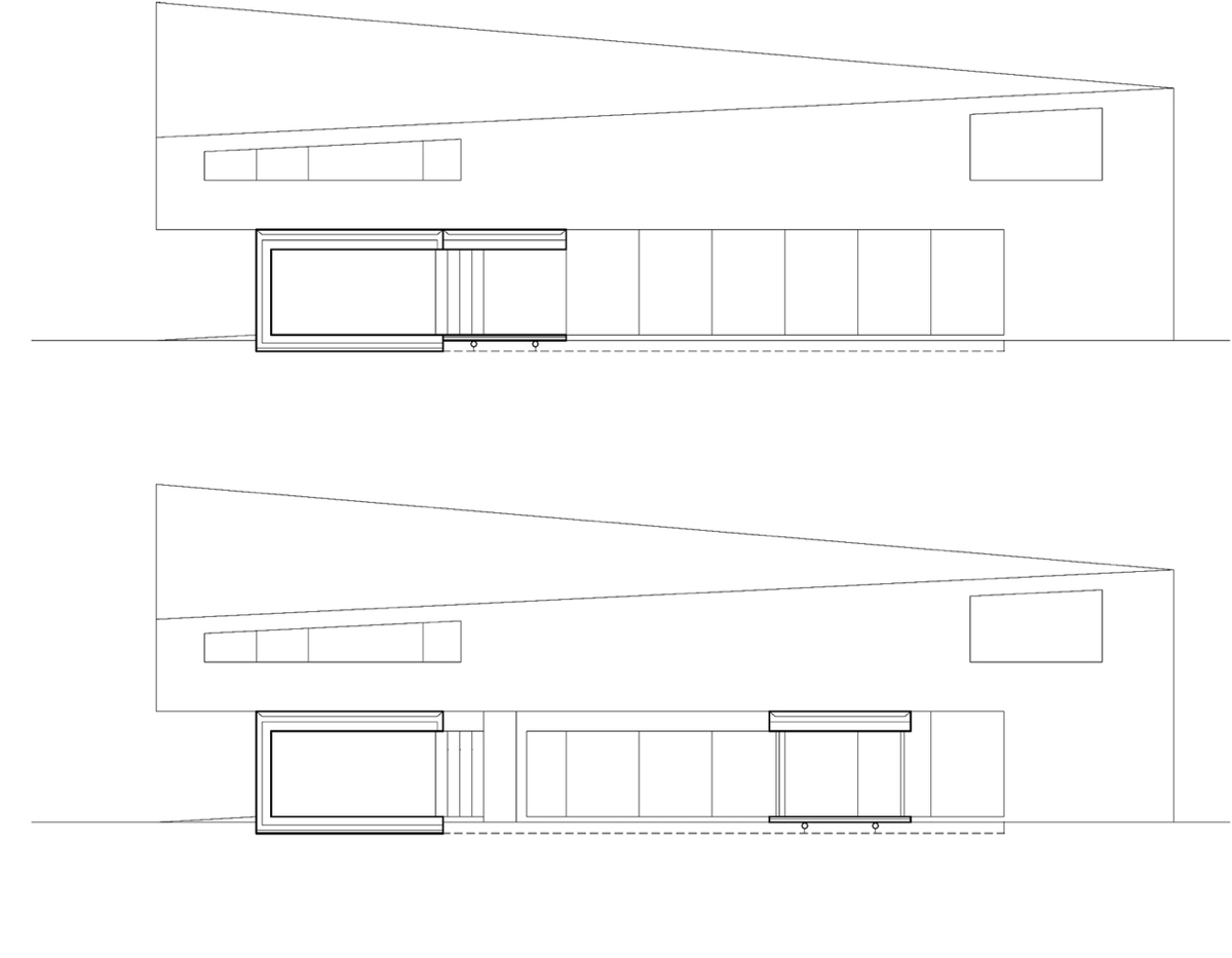 weiß und grau Bauplan Seitenansicht Haus