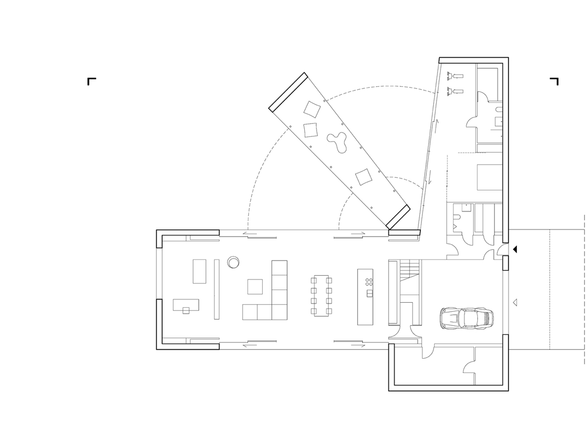  weiß und grau Bauplan erster Stock Garage Wohnzimmer