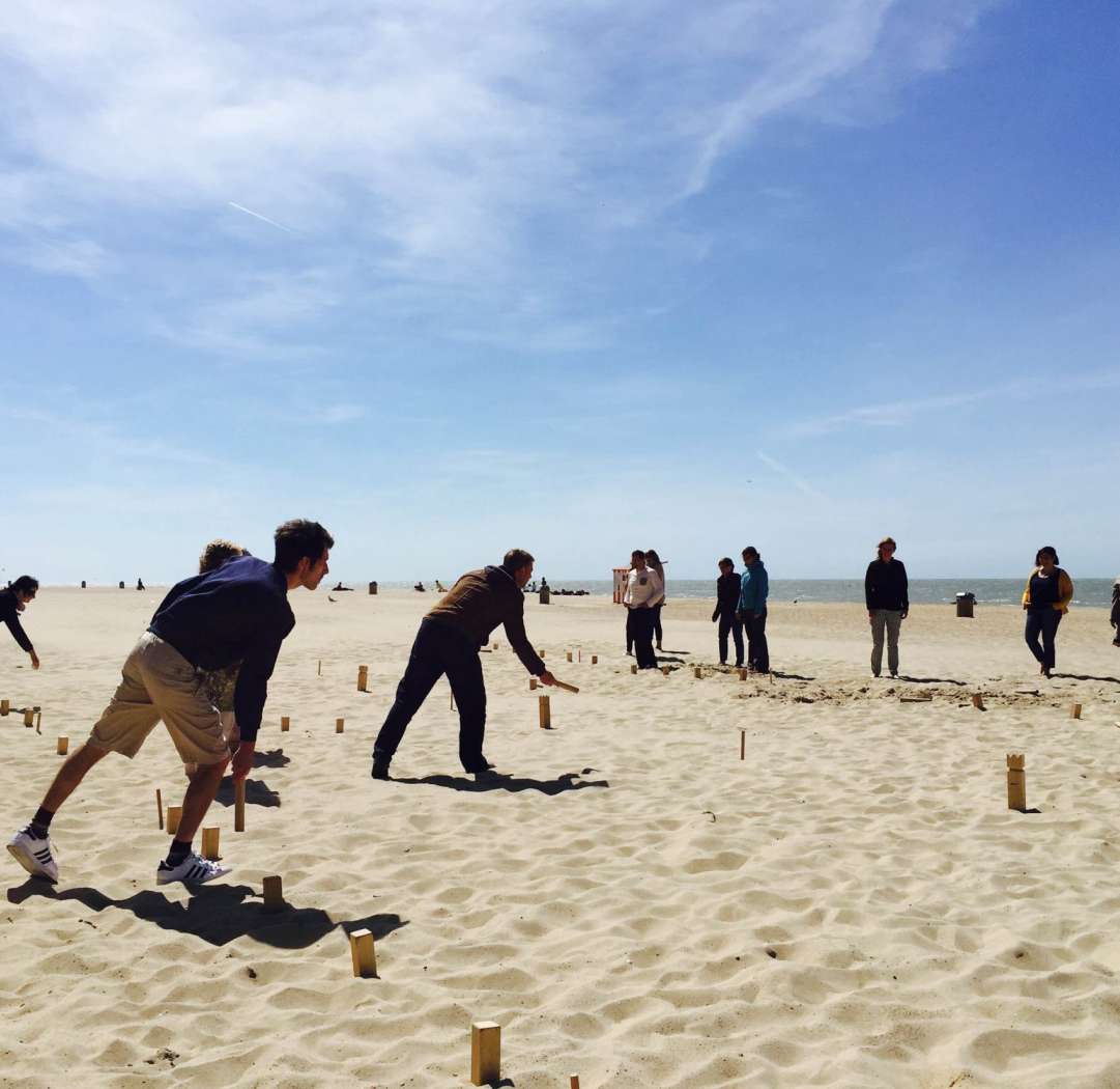 Aktivitäten am Strand Kubb Holzspiel Erwachsene