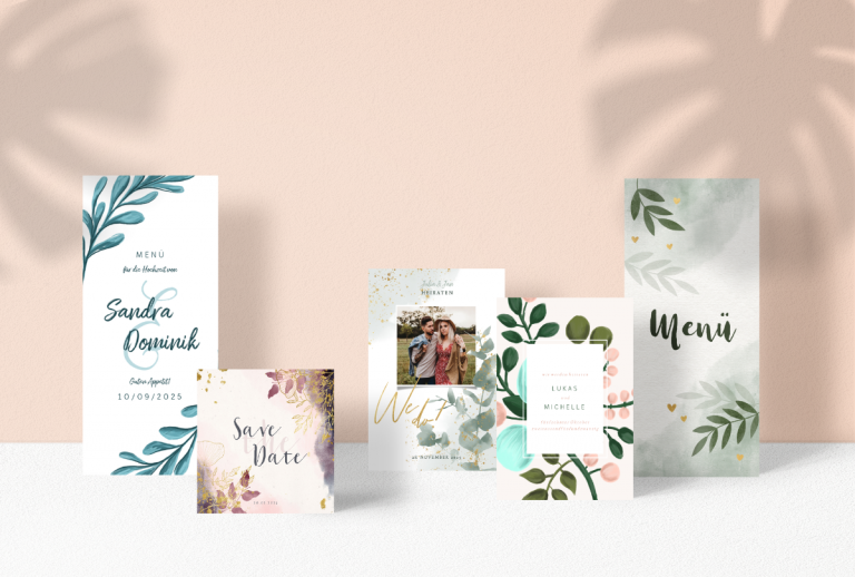 Aquarell-Hochzeitskarten-Set-Hochzeitspapeterie-Botanisch-Zweige