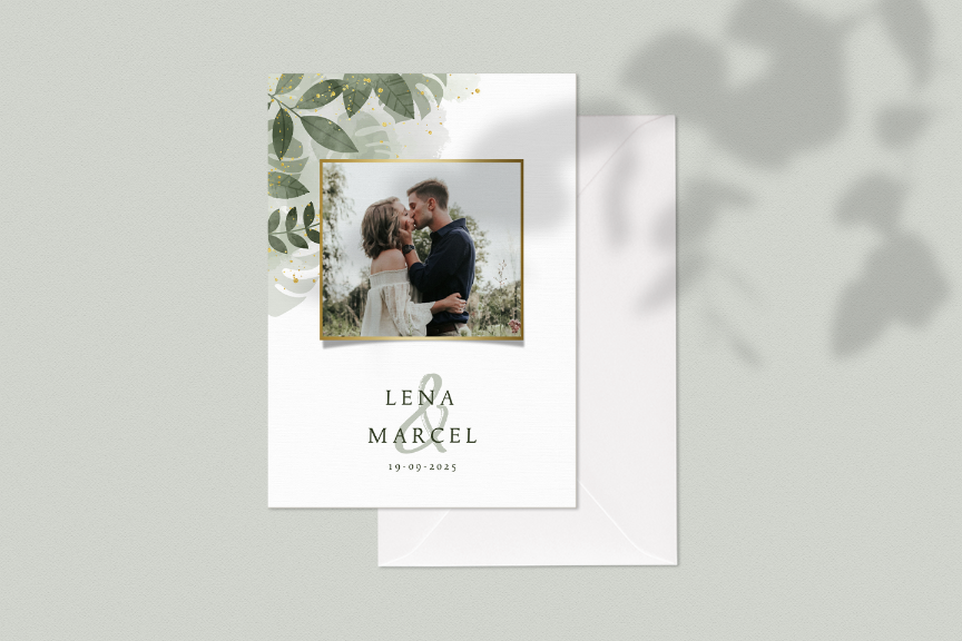 Aquarell Hochzeitskarten botanisch Greenery Trend 2019