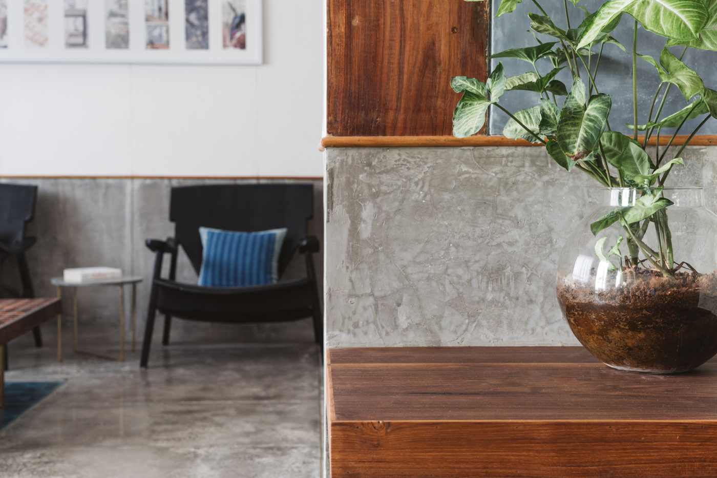 Concrete flanges Holz Wohnzimmer finishes Designer Sessel
