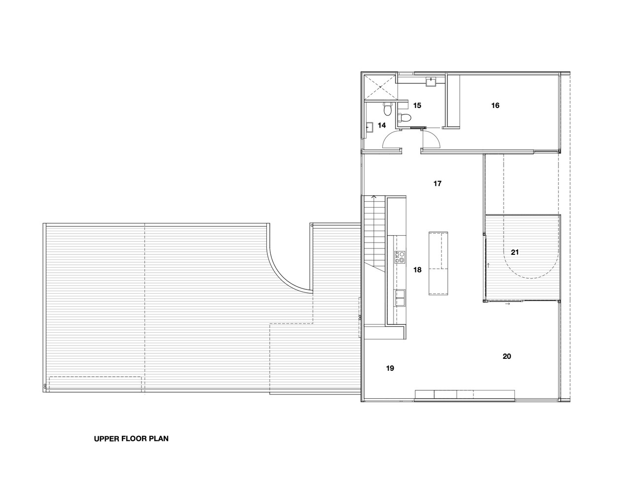 Flachdachhaus Architekturplan Obergeschoss