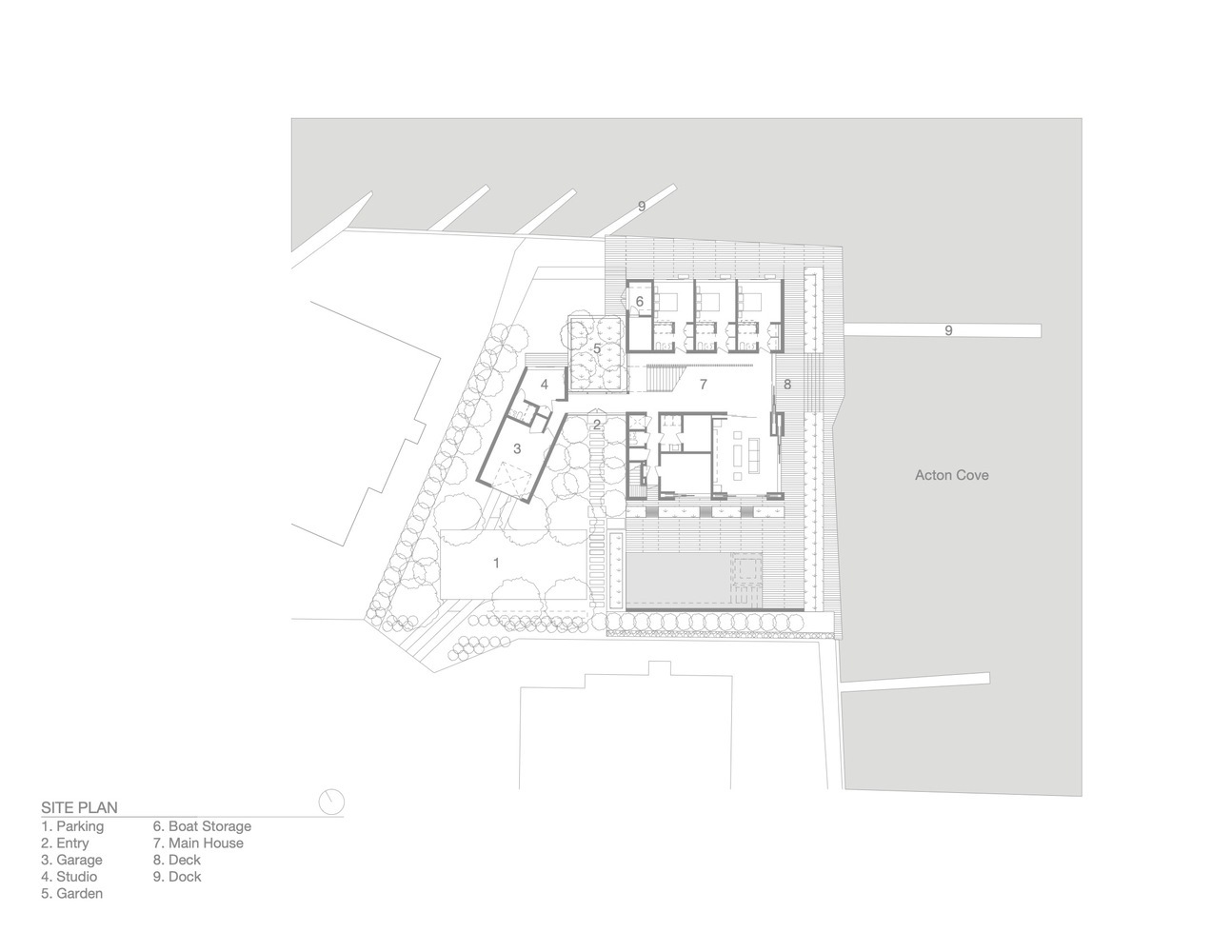 Flat roof house building plan Grundriss View from above