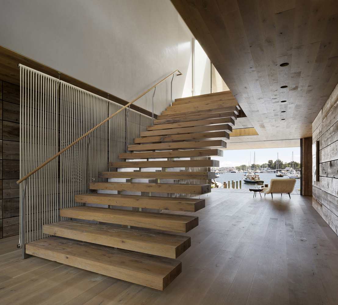 Wooden staircase Wooden decks Single-family house interior design