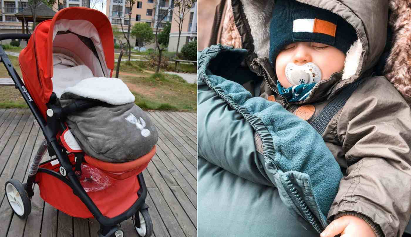 In winter there is a warm baby and child warm