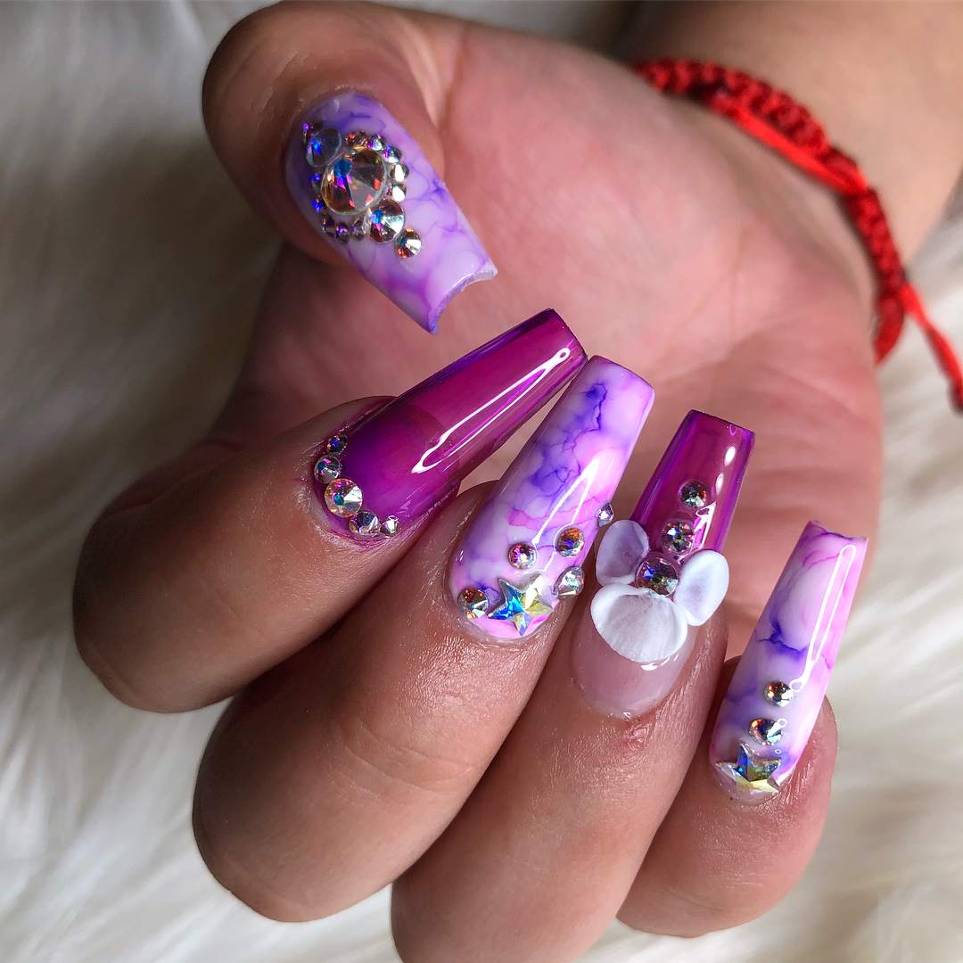 Jelly Nails selber machen Nail design Purple Nail polish Nageldeko Summer Fashion trends