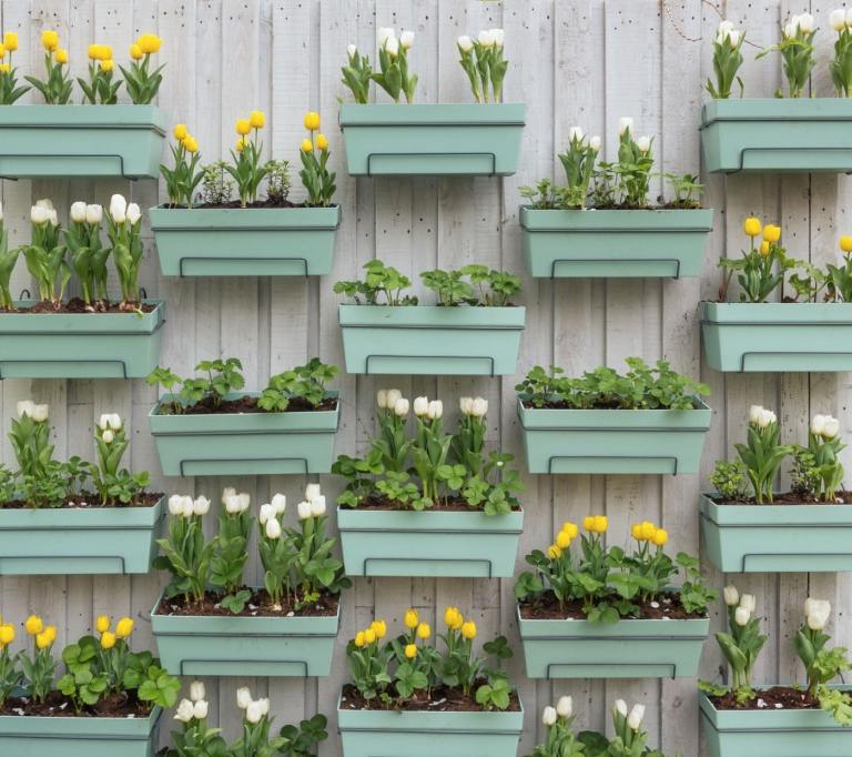 Kübelgarten gestalten Balkon Gartenzaun Ideen