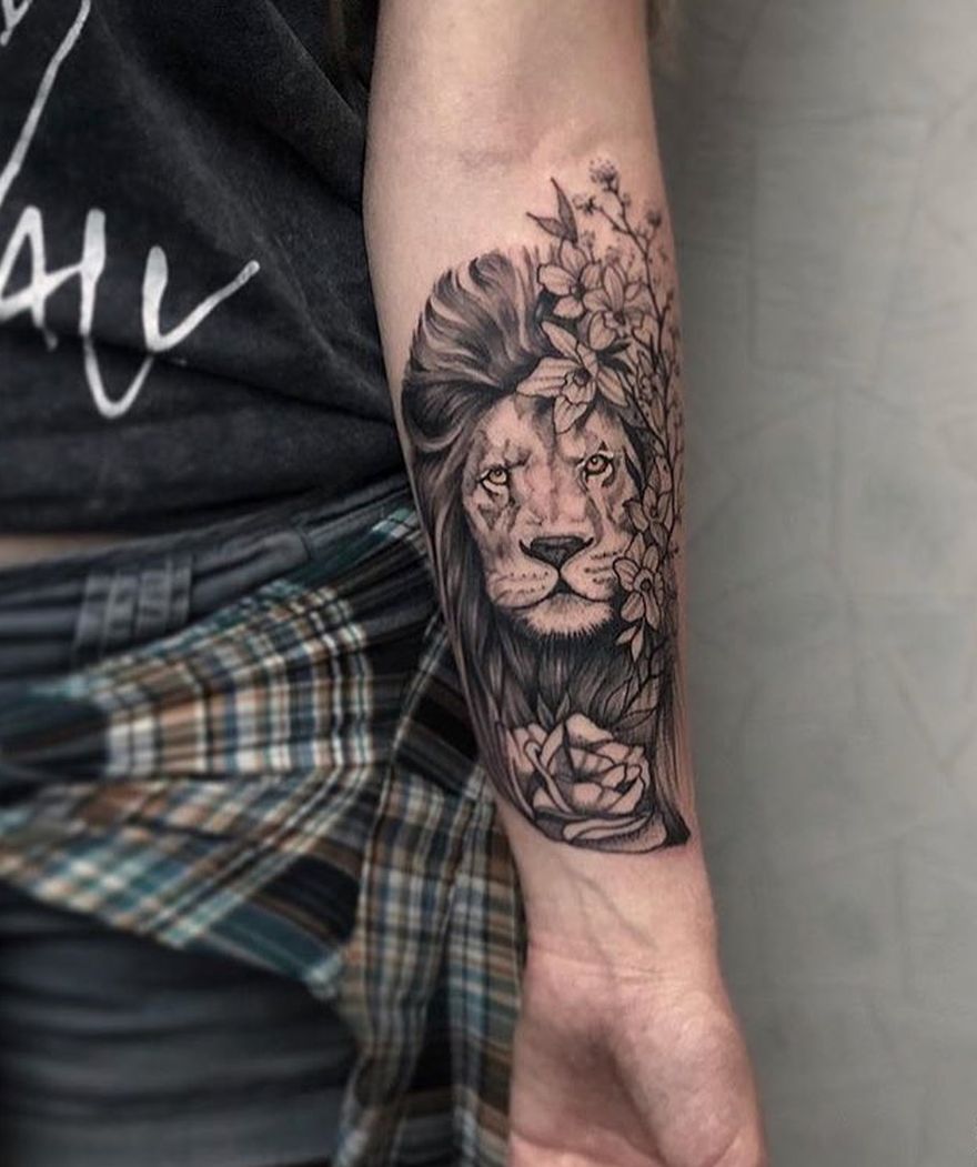 Löwe Tattoo Trends Männer Armtattoo Unterarm Tattoodesign