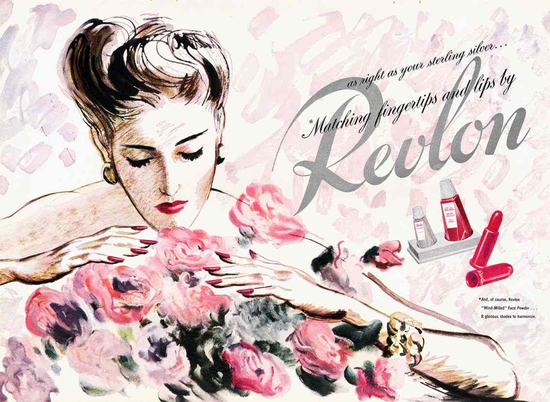 Nail Polish Revlon Rot Vintage Advertising Make Up Nail Design Trends