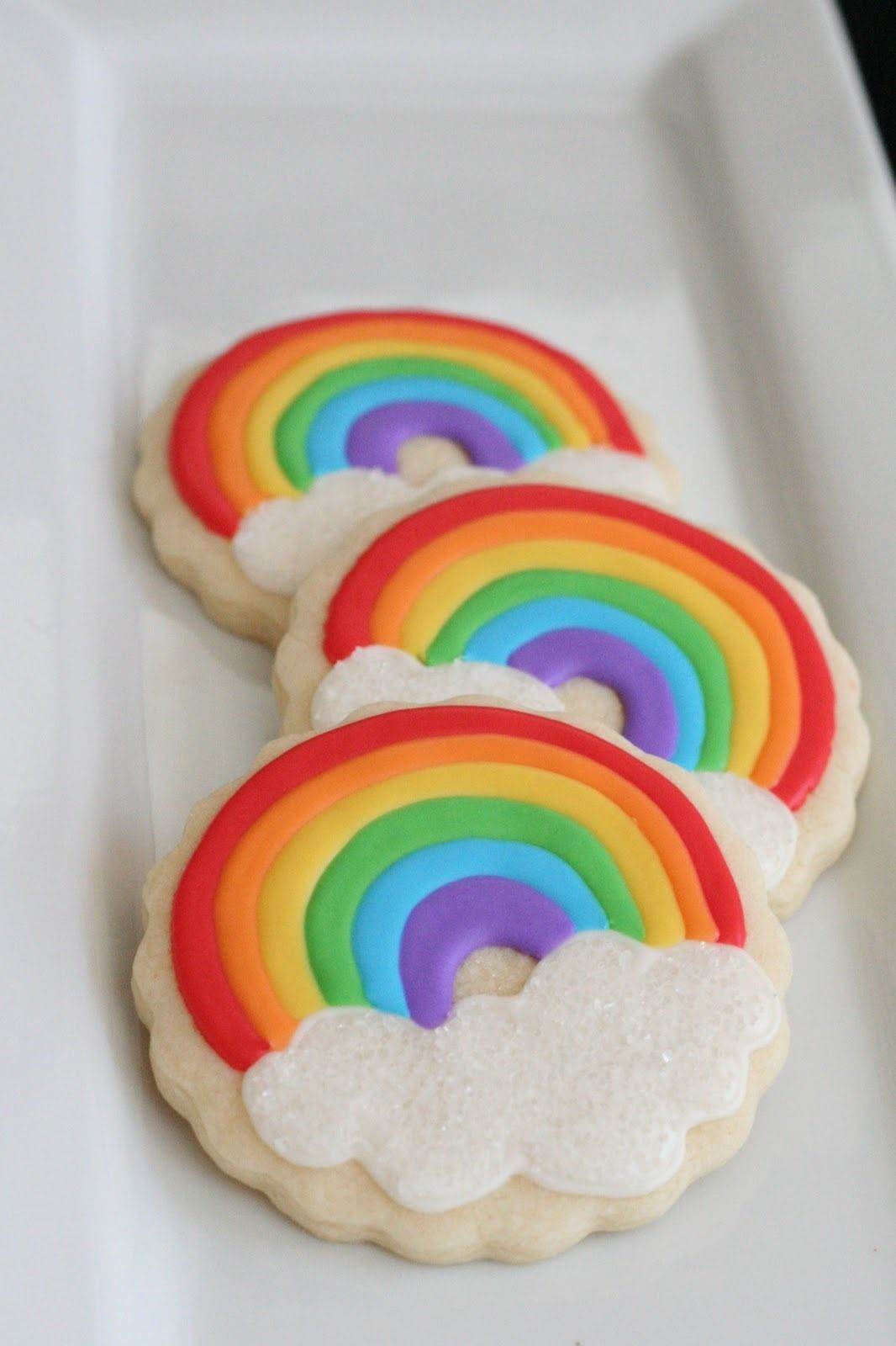 Regenbogen Kekse Rezept Zuckerguss selber machen Lebensmittelfarbe verwenden