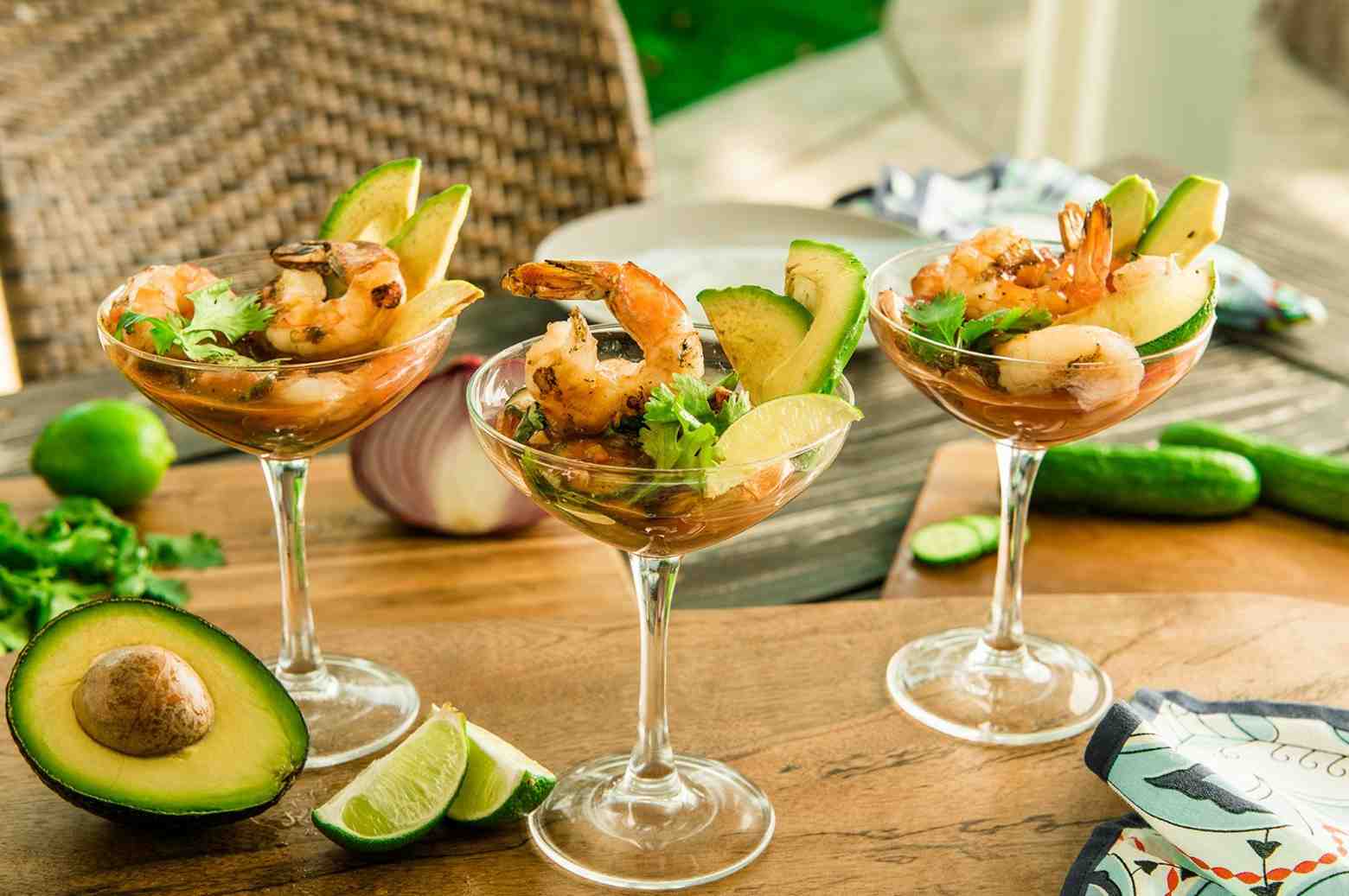 Shrimp cocktail Easily Avocado Sauce Meeresfrüchte Abendessen