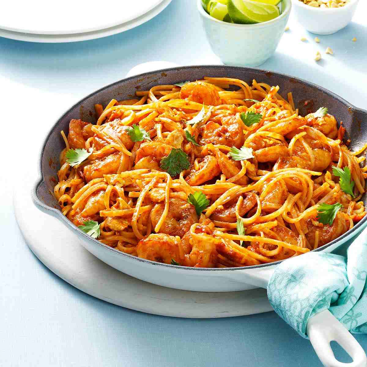 Make Shrimp Pasta Recipe Pad Thai Tomato Sauce Spaghetti self made