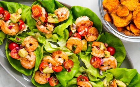 Shrimps Rezepte gegrillt Lettuce Wraps Low Carb Diät