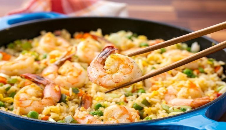 Shrimps mit Reis Rezept Gemüse Schnelle Gerichte zum Abnehmen Sommer