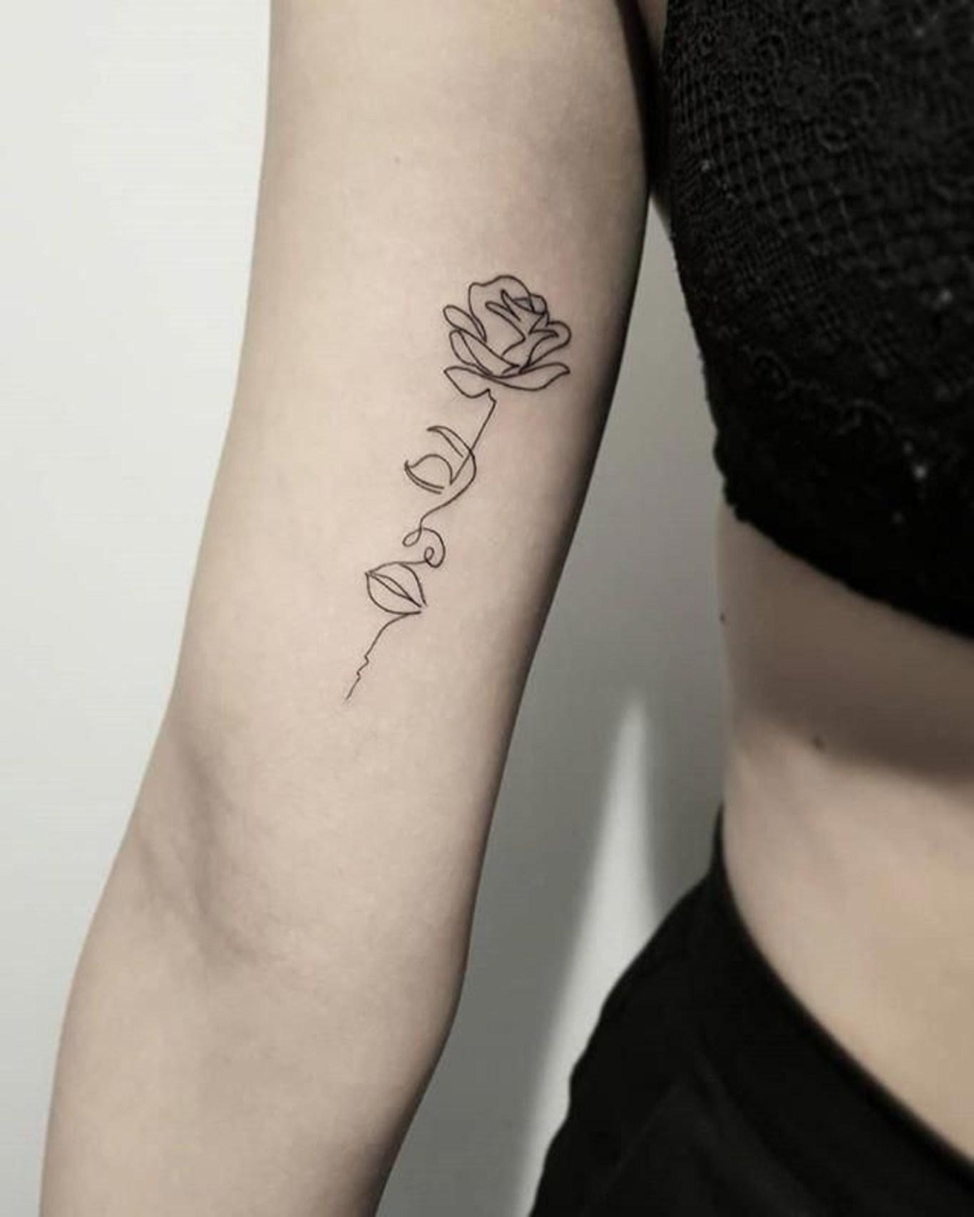 Single Line Tattoo Trends Tattoo Ideen Oberarm Frauen