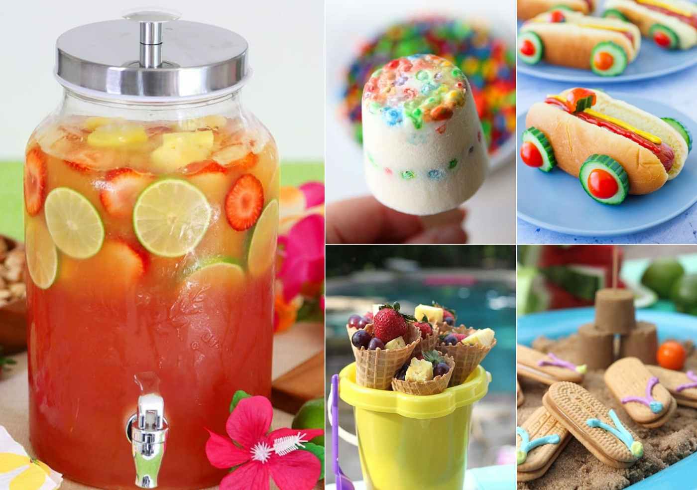 Set the kids' pool party to enjoy delicious snacks and drinks