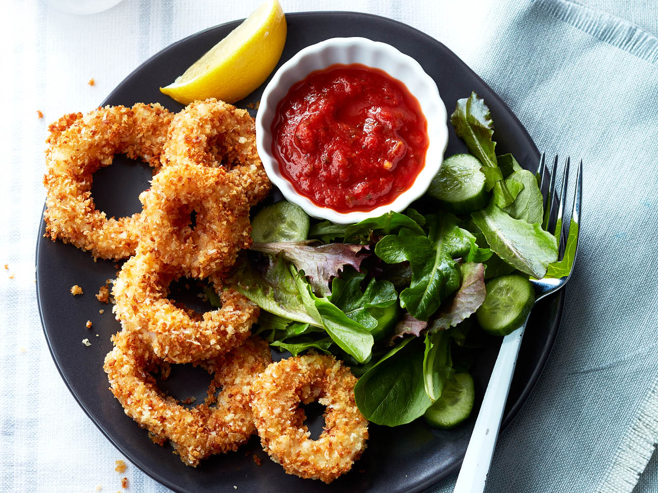 Tintenfisch Rezept gebraten im Ofen knusprig Tomatensauce selber machen gesund