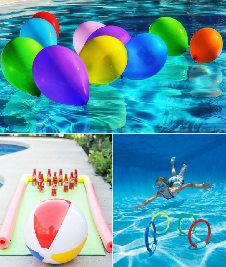 Witzige Spielideen für die Poolparty zum Kindergeburtstag mit Wasserbomben