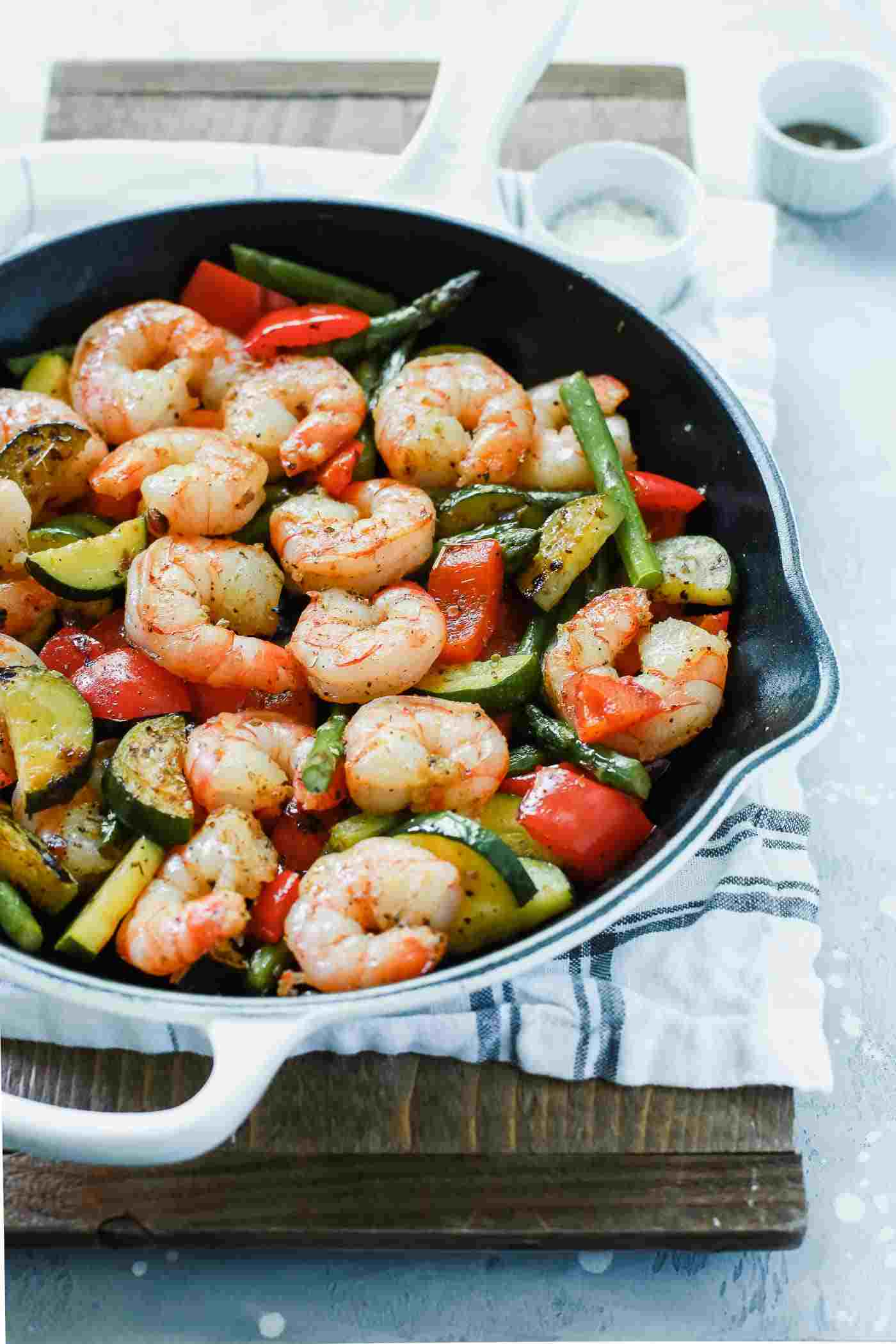 Zucchini geröstet Shrimps Rezepte schnell einfach Abendessen Ideen leicht