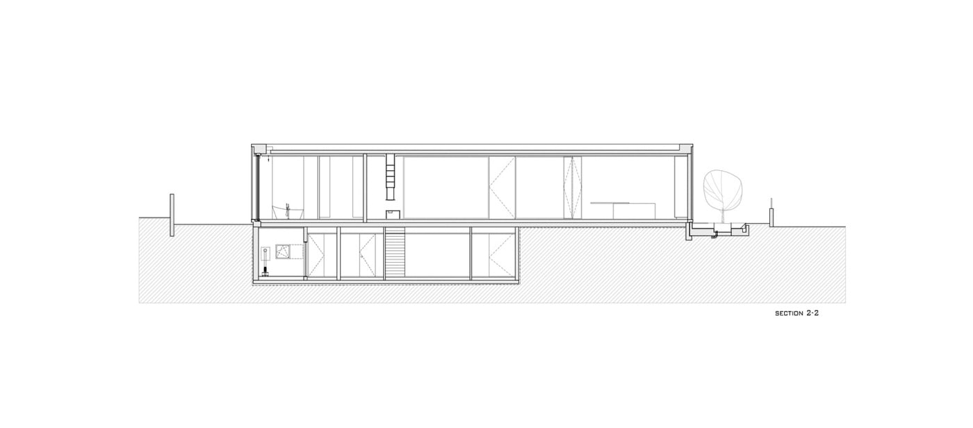 Architect house two building volumes Grundriss