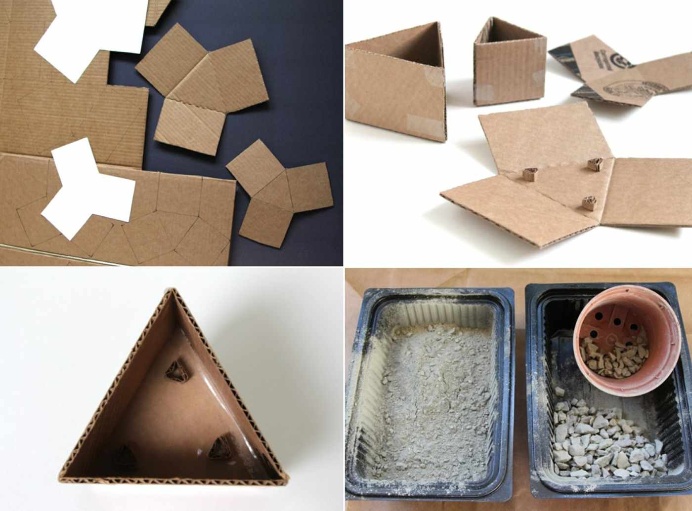 Make a mold from paper and fill it with cement mixture