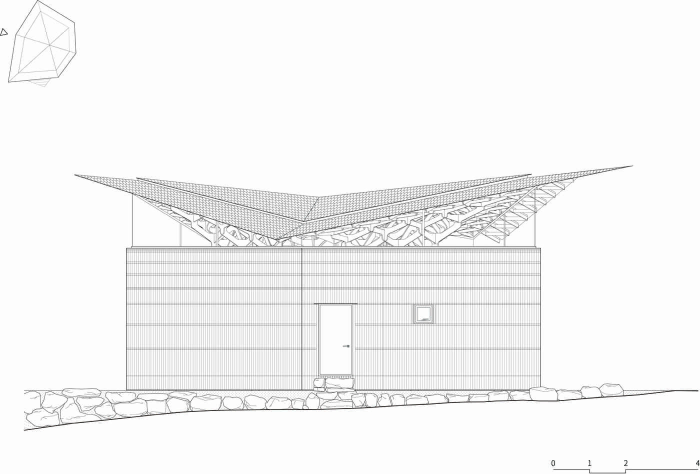 Building plan Architect house side view Entrance