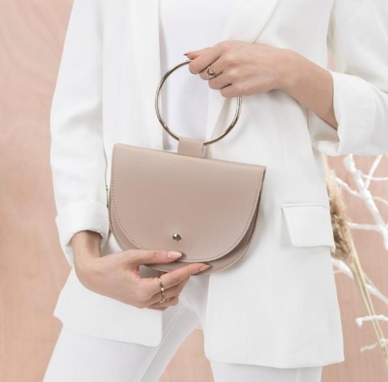 Bracelet Handbags beige handbag Fashion trends Blazer white office outfit