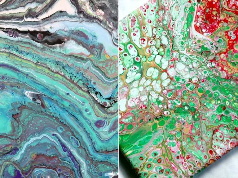 Farben mit Öl kombinieren und Bilder gestalten, die wie Natur- und Edelsteine aussehen