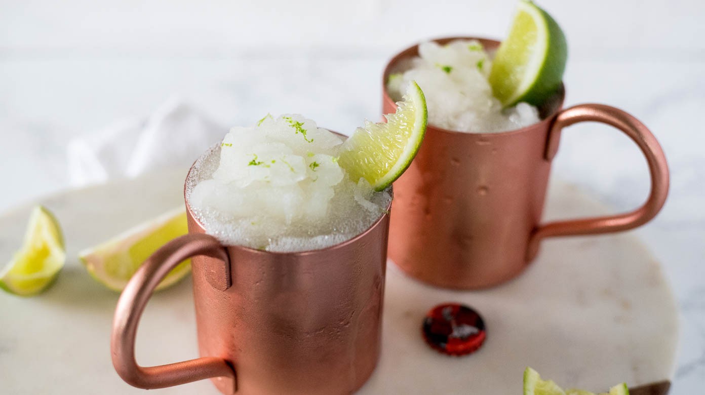 Frozen cocktail with vodka Summer Slush Our Moscow Mule